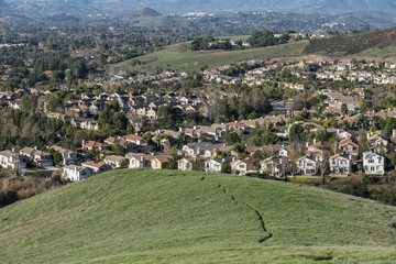 Fototapeta premium Suburban Hills, Homes, Meadows and Trails
