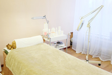 Fototapeta na wymiar image of massage room in spa saloon