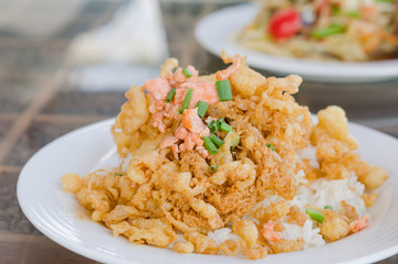 fried crispy beaten egg omelette