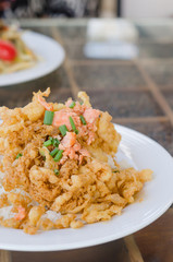 fried crispy beaten egg omelette
