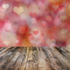 Naklejka na ściany i meble Valentine's Day wooden background