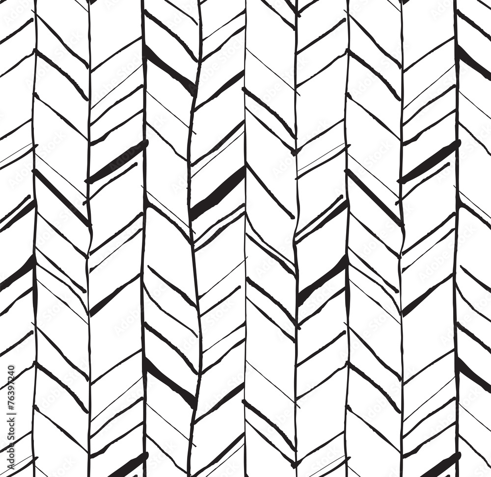 Wall mural Hand drawn herringbone pattern