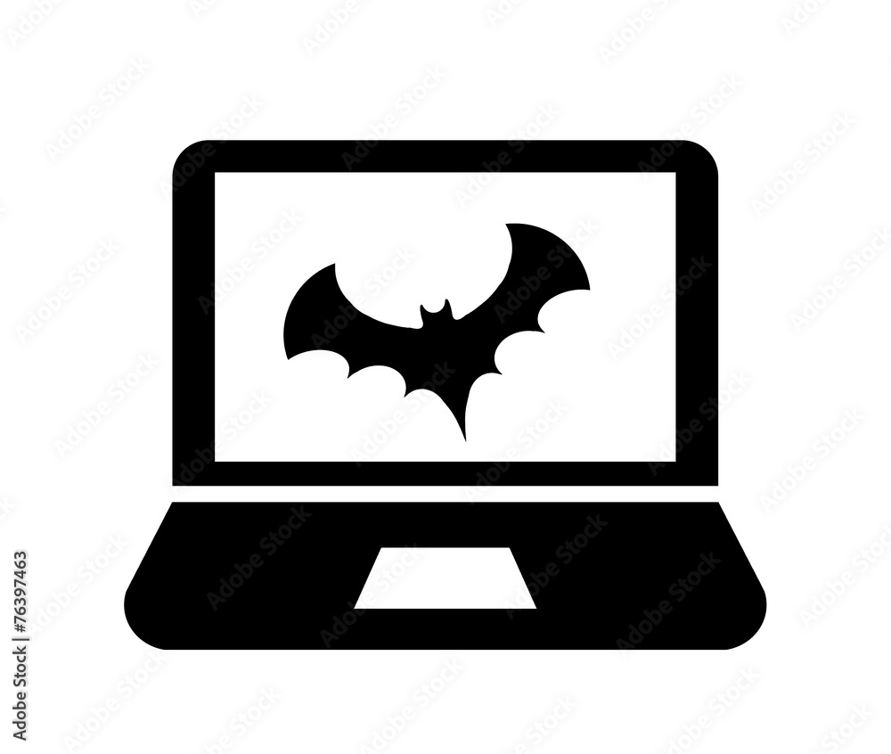 Poster Chauve-souris dans un ordinateur portable