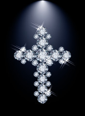 Diamond Christian Cross, vector illustration