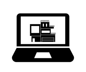 Maison moderne dans un ordinateur portable