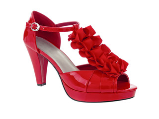 Red high heel isolated on white background