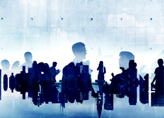 Business People Silhouette Working Meeting Conference Concept