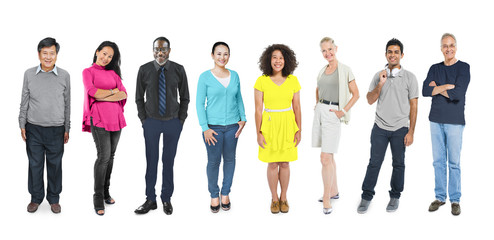 Fototapeta premium Casual Group Diverse People Social Variation Row Concept