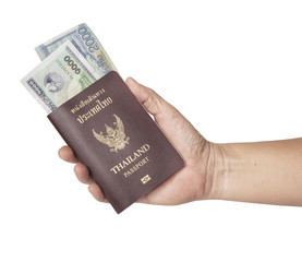 hand holding a passport