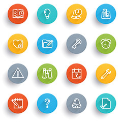 Organizer icons with color buttons.