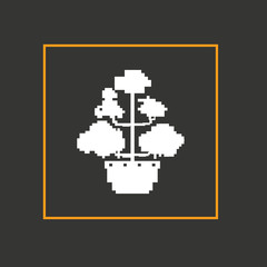 Fototapeta premium Simple stylish pixel icon flower. Vector design