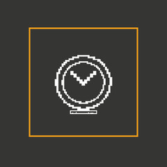 Simple stylish pixel clock icon. Vector design