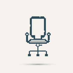 Simple stylish pixel icon chair. Vector design