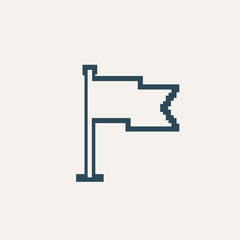 Simple stylish pixel icon flag. Vector design