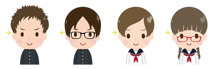 学生　顔　セット　自信