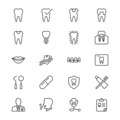 Dental thin icons