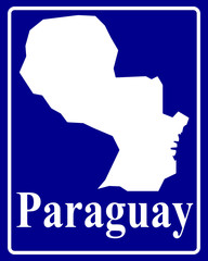 silhouette map of Paraguay