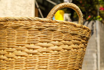 Close of handmade natural basket