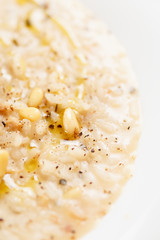 Risotto with pine nuts, extreme close-up shot