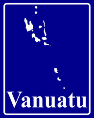 silhouette map of Vanuatu