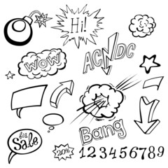 Bomb explosion comic style templates. Vector illustration