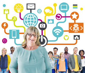 Global Communications Social Networking Togetherness Community O