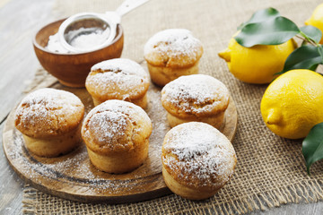 Homemade lemon muffins