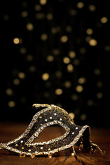 Decorated mask with festive lights