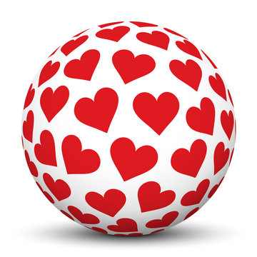 Kugel, Herz, Icon, Symbol, Valentinstag, Love, Liebe, Sphere, 3D