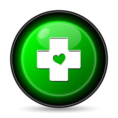 Fototapeta premium Cross with heart icon