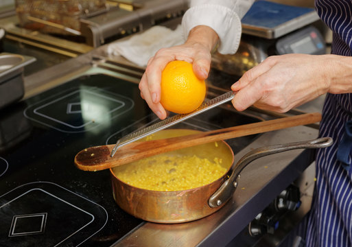 Chef is cooking fregula pasta