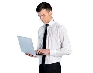 Business man with laptop