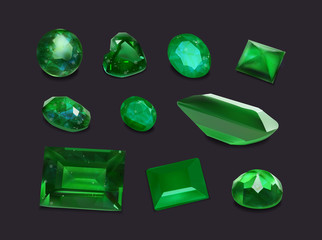 Emerald gemstones collection