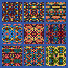 different seamless colored vintage geometric pattern