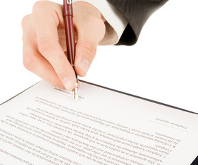 Signing the contract (agreement)