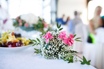 Decorative bouquet at a wedding