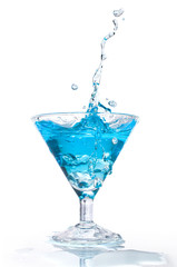 blue cocktail with splash
