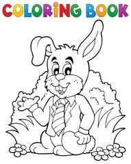 Coloring book Easter rabbit theme 1