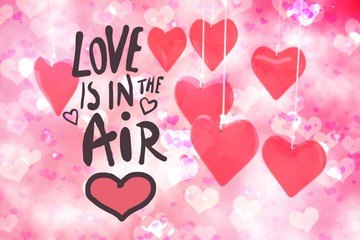 Composite image of love is in the air