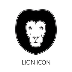 Lion grayscale icon