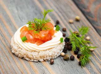 canape with salmon