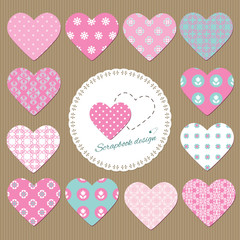 Hearts set. Patterns included under clipping mask.