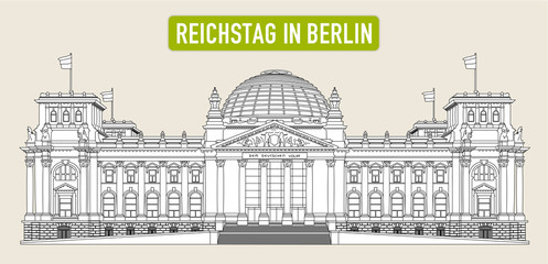 Reichstag in Berlin als Vektor © Dan Race