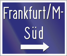 Old design (1945) of a highway exit sign in Germany