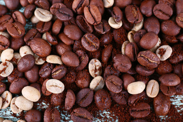 Coffee beans closeup