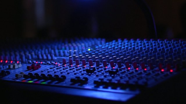 Remote Console of sound engineer at the concert