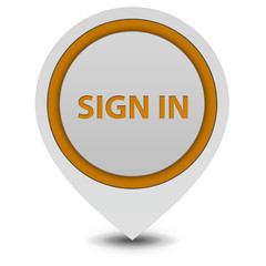 sign in pointer icon on white background