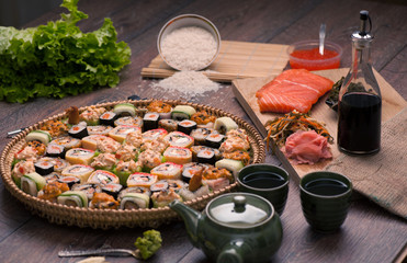 Japanese food - sushi and rolls