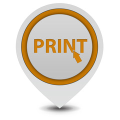 Print pointer icon on white background