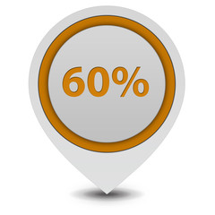 Sixty percent pointer icon on white background
